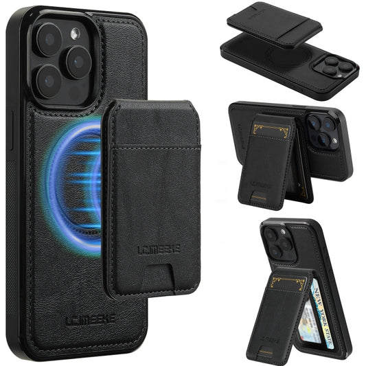 For iPhone 15 Pro Max LC.IMEEKE L3 Series Detachable RFID Card Bag Magsafe Phone Case(Black) - iPhone 15 Pro Max Cases by LC.IMEEKE | Online Shopping UK | buy2fix