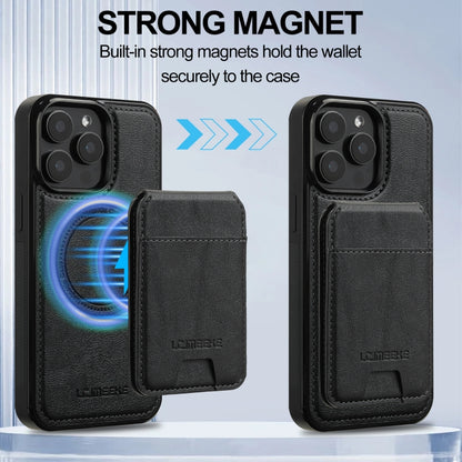 For iPhone 15 Pro Max LC.IMEEKE L3 Series Detachable RFID Card Bag Magsafe Phone Case(Black) - iPhone 15 Pro Max Cases by LC.IMEEKE | Online Shopping UK | buy2fix