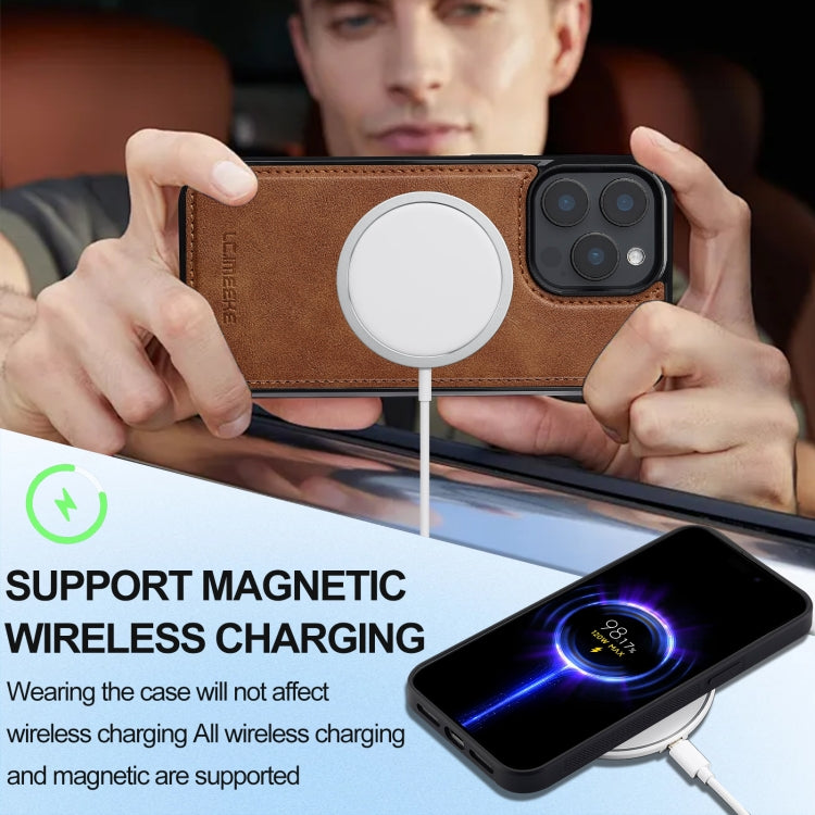 For iPhone 15 Pro Max LC.IMEEKE L3 Series Detachable RFID Card Bag Magsafe Phone Case(Brown) - iPhone 15 Pro Max Cases by LC.IMEEKE | Online Shopping UK | buy2fix