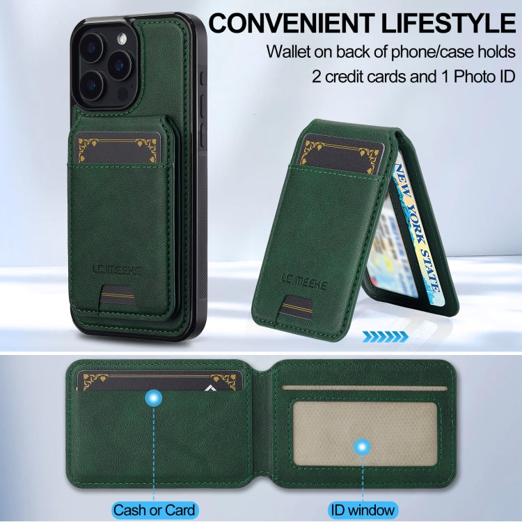 For iPhone 15 Pro Max LC.IMEEKE L3 Series Detachable RFID Card Bag Magsafe Phone Case(Green) - iPhone 15 Pro Max Cases by LC.IMEEKE | Online Shopping UK | buy2fix