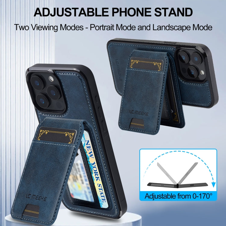 For iPhone 15 Pro LC.IMEEKE L3 Series Detachable RFID Card Bag Magsafe Phone Case(Blue) - iPhone 15 Pro Cases by LC.IMEEKE | Online Shopping UK | buy2fix