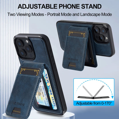 For iPhone 15 Pro LC.IMEEKE L3 Series Detachable RFID Card Bag Magsafe Phone Case(Blue) - iPhone 15 Pro Cases by LC.IMEEKE | Online Shopping UK | buy2fix