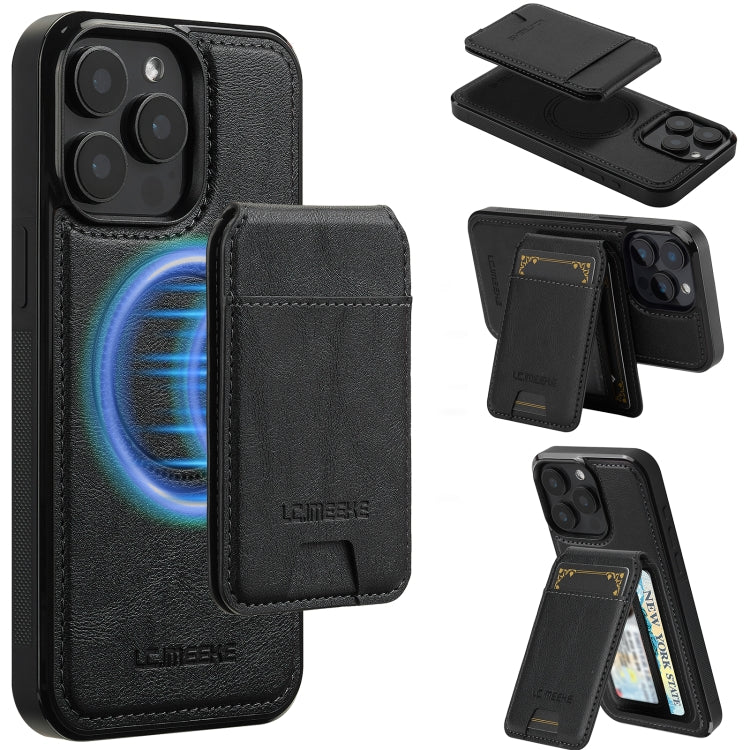 For iPhone 14 Pro Max LC.IMEEKE L3 Series Detachable RFID Card Bag Magsafe Phone Case(Black) - iPhone 14 Pro Max Cases by LC.IMEEKE | Online Shopping UK | buy2fix