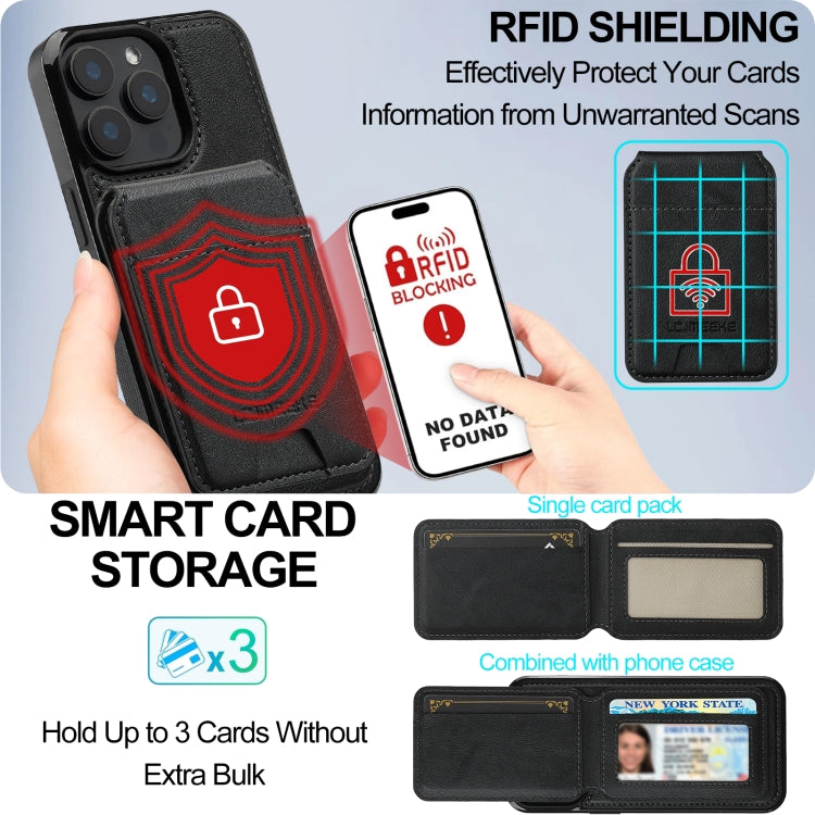 For iPhone 14 Pro Max LC.IMEEKE L3 Series Detachable RFID Card Bag Magsafe Phone Case(Black) - iPhone 14 Pro Max Cases by LC.IMEEKE | Online Shopping UK | buy2fix