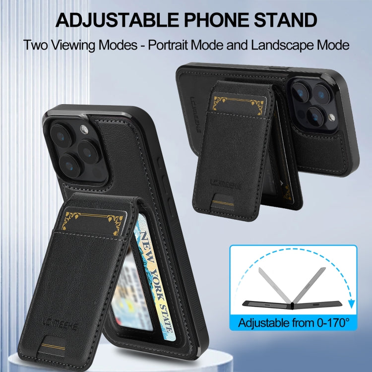 For iPhone 14 Pro Max LC.IMEEKE L3 Series Detachable RFID Card Bag Magsafe Phone Case(Black) - iPhone 14 Pro Max Cases by LC.IMEEKE | Online Shopping UK | buy2fix