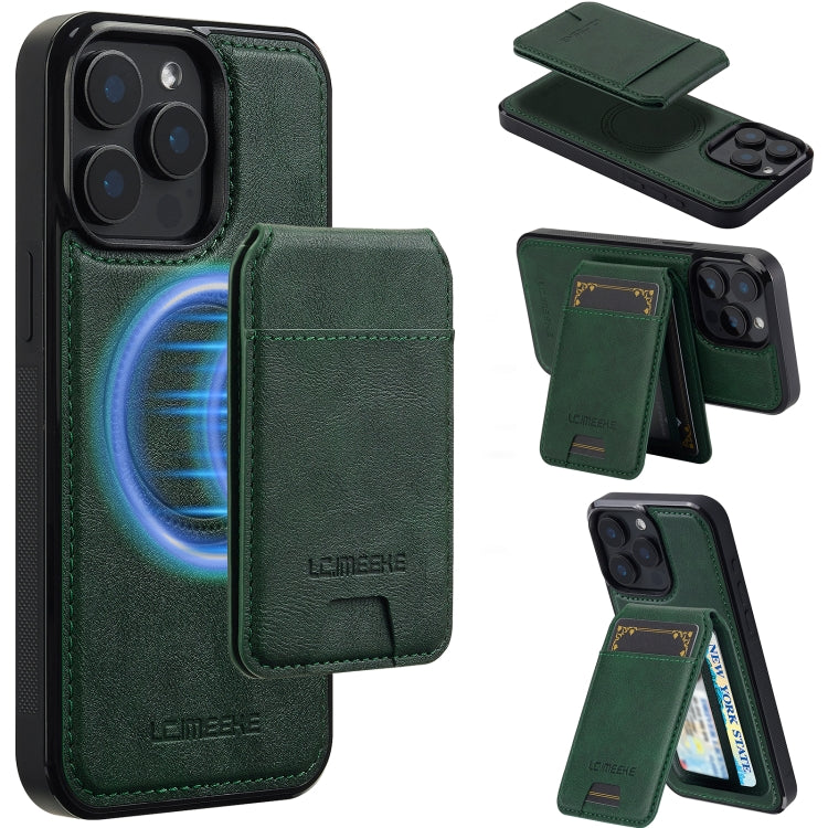 For iPhone 14 Pro Max LC.IMEEKE L3 Series Detachable RFID Card Bag Magsafe Phone Case(Green) - iPhone 14 Pro Max Cases by LC.IMEEKE | Online Shopping UK | buy2fix