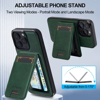 For iPhone 14 Pro Max LC.IMEEKE L3 Series Detachable RFID Card Bag Magsafe Phone Case(Green) - iPhone 14 Pro Max Cases by LC.IMEEKE | Online Shopping UK | buy2fix
