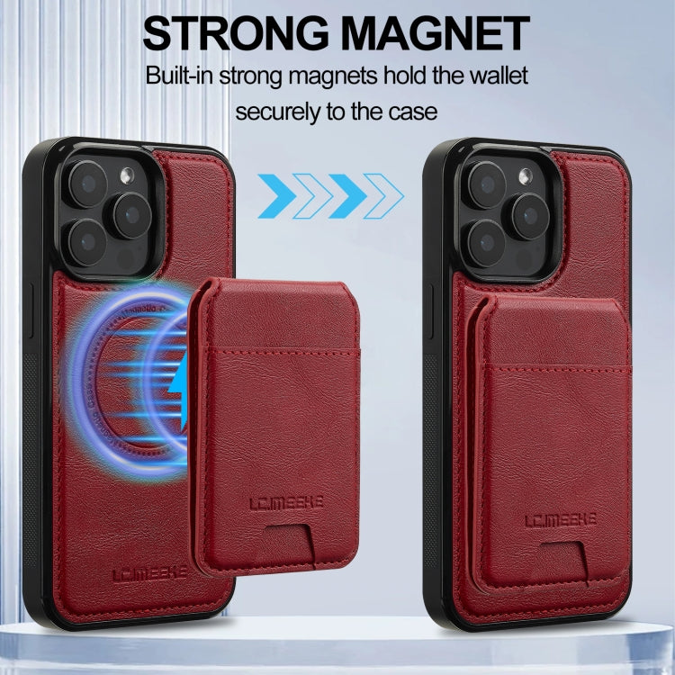 For iPhone 14 Pro Max LC.IMEEKE L3 Series Detachable RFID Card Bag Magsafe Phone Case(Red) - iPhone 14 Pro Max Cases by LC.IMEEKE | Online Shopping UK | buy2fix