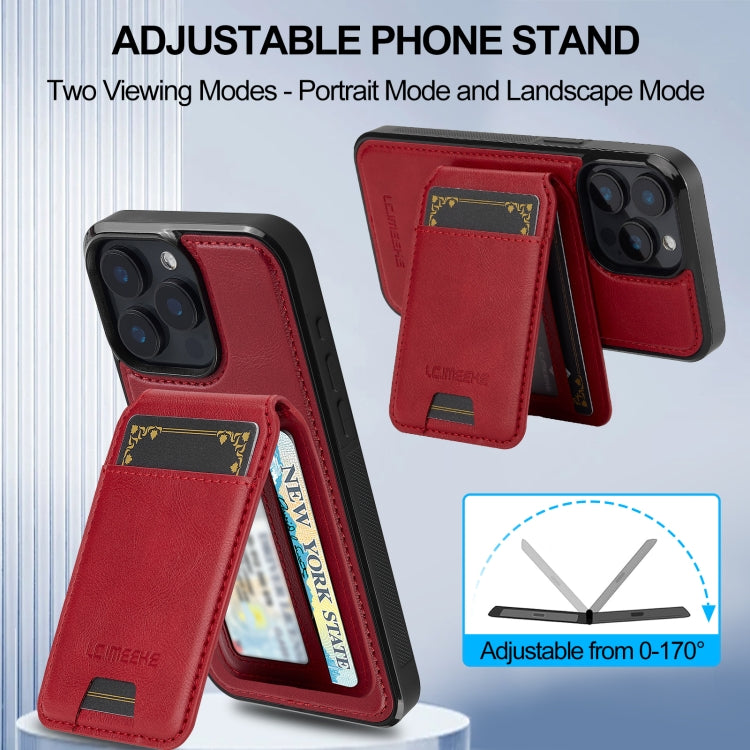 For iPhone 14 Pro Max LC.IMEEKE L3 Series Detachable RFID Card Bag Magsafe Phone Case(Red) - iPhone 14 Pro Max Cases by LC.IMEEKE | Online Shopping UK | buy2fix