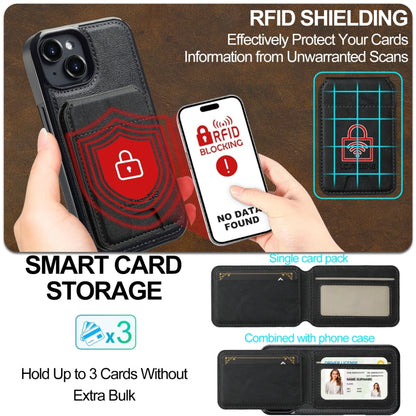 For iPhone 15 LC.IMEEKE L3 Series Detachable RFID Card Bag Magsafe Phone Case(Black) - iPhone 15 Cases by LC.IMEEKE | Online Shopping UK | buy2fix