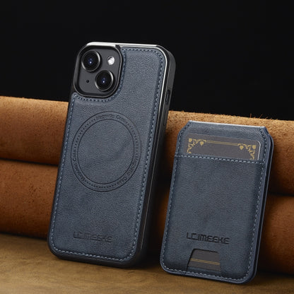 For iPhone 15 LC.IMEEKE L3 Series Detachable RFID Card Bag Magsafe Phone Case(Blue) - iPhone 15 Cases by LC.IMEEKE | Online Shopping UK | buy2fix