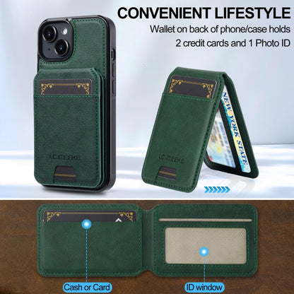 For iPhone 15 Plus / 14 Plus LC.IMEEKE L3 Series Detachable RFID Card Bag Magsafe Phone Case(Green) - iPhone 15 Plus Cases by LC.IMEEKE | Online Shopping UK | buy2fix