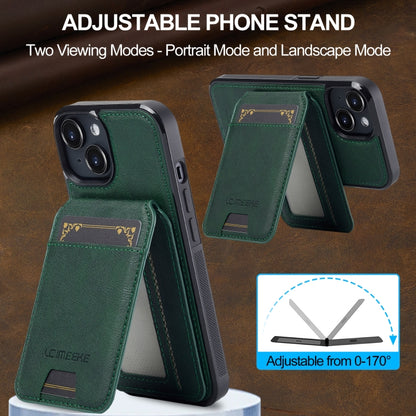 For iPhone 15 Plus / 14 Plus LC.IMEEKE L3 Series Detachable RFID Card Bag Magsafe Phone Case(Green) - iPhone 15 Plus Cases by LC.IMEEKE | Online Shopping UK | buy2fix