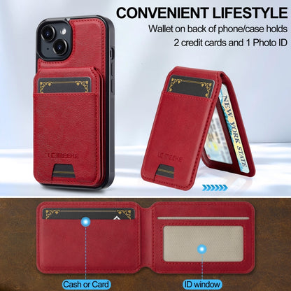For iPhone 15 Plus / 14 Plus LC.IMEEKE L3 Series Detachable RFID Card Bag Magsafe Phone Case(Red) - iPhone 15 Plus Cases by LC.IMEEKE | Online Shopping UK | buy2fix