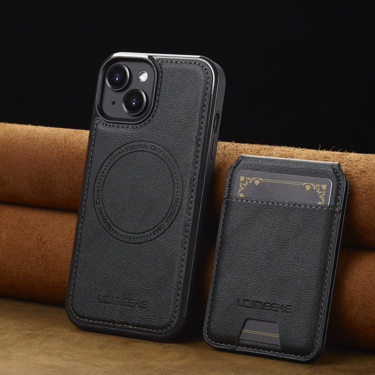 For iPhone 14 / 13 LC.IMEEKE L3 Series Detachable RFID Card Bag Magsafe Phone Case(Black) - iPhone 14 Cases by LC.IMEEKE | Online Shopping UK | buy2fix