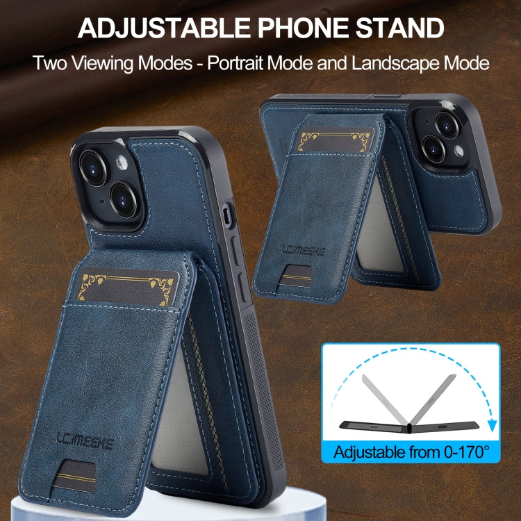 For iPhone 14 / 13 LC.IMEEKE L3 Series Detachable RFID Card Bag Magsafe Phone Case(Blue) - iPhone 14 Cases by LC.IMEEKE | Online Shopping UK | buy2fix