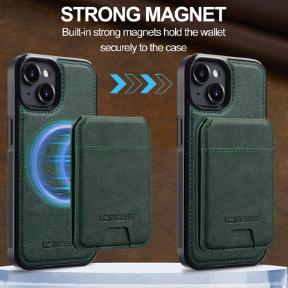 For iPhone 14 / 13 LC.IMEEKE L3 Series Detachable RFID Card Bag Magsafe Phone Case(Green) - iPhone 14 Cases by LC.IMEEKE | Online Shopping UK | buy2fix