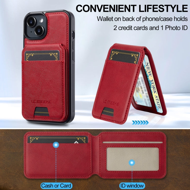For iPhone 14 / 13 LC.IMEEKE L3 Series Detachable RFID Card Bag Magsafe Phone Case(Red) - iPhone 14 Cases by LC.IMEEKE | Online Shopping UK | buy2fix