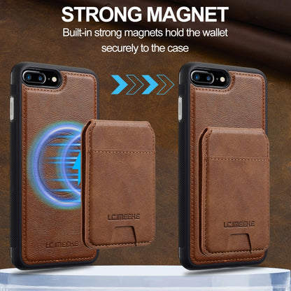 For iPhone SE 2024 LC.IMEEKE L3 Series Detachable RFID Card Bag Magsafe Phone Case(Brown) - More iPhone Cases by LC.IMEEKE | Online Shopping UK | buy2fix