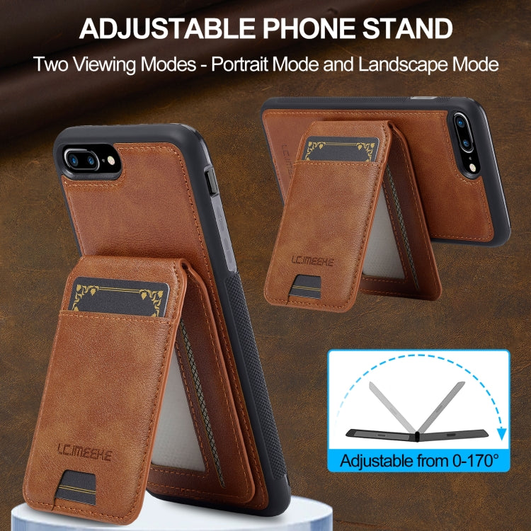 For iPhone SE 2024 LC.IMEEKE L3 Series Detachable RFID Card Bag Magsafe Phone Case(Brown) - More iPhone Cases by LC.IMEEKE | Online Shopping UK | buy2fix