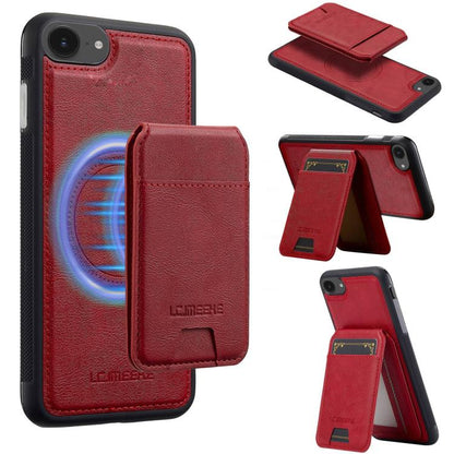 For iPhone 16e LC.IMEEKE L3 Series Detachable RFID Card Bag Magsafe Phone Case(Red) - iPhone 16e Cases by LC.IMEEKE | Online Shopping UK | buy2fix