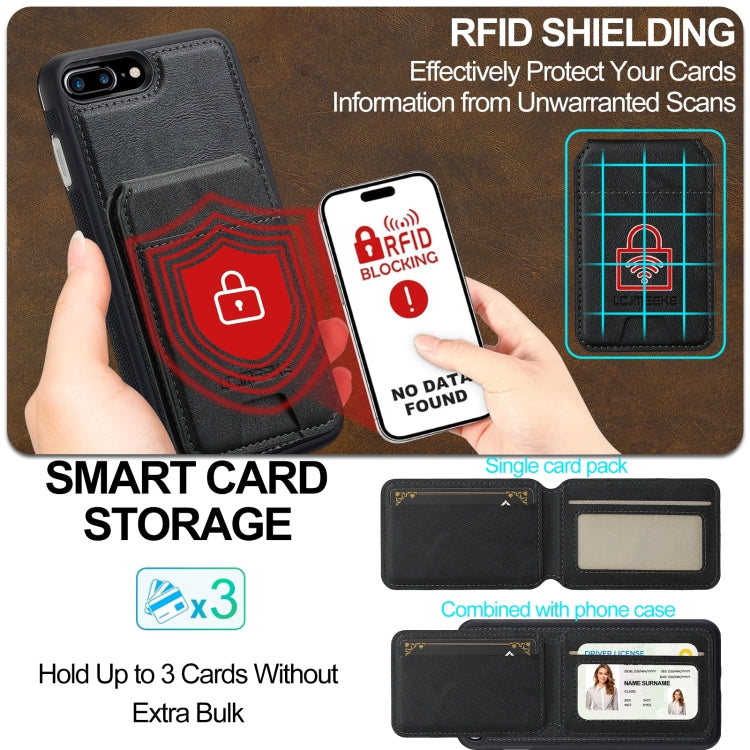 For iPhone SE 2022 / 2020 LC.IMEEKE L3 Series Detachable RFID Card Bag Magsafe Phone Case(Black) - iPhone SE 2022 / 2020 / 8 / 7 Cases by LC.IMEEKE | Online Shopping UK | buy2fix