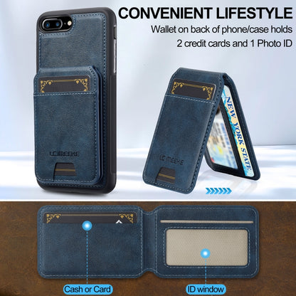 For iPhone SE 2022 / 2020 LC.IMEEKE L3 Series Detachable RFID Card Bag Magsafe Phone Case(Blue) - iPhone SE 2022 / 2020 / 8 / 7 Cases by LC.IMEEKE | Online Shopping UK | buy2fix