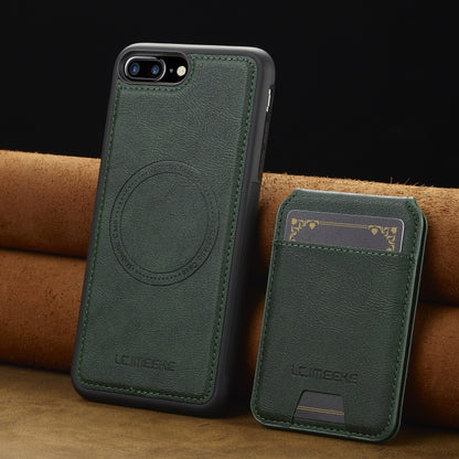 For iPhone SE 2022 / 2020 LC.IMEEKE L3 Series Detachable RFID Card Bag Magsafe Phone Case(Green) - iPhone SE 2022 / 2020 / 8 / 7 Cases by LC.IMEEKE | Online Shopping UK | buy2fix