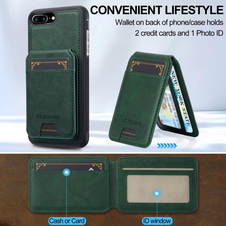 For iPhone SE 2022 / 2020 LC.IMEEKE L3 Series Detachable RFID Card Bag Magsafe Phone Case(Green) - iPhone SE 2022 / 2020 / 8 / 7 Cases by LC.IMEEKE | Online Shopping UK | buy2fix