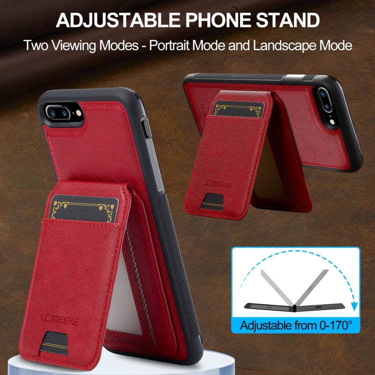 For iPhone SE 2022 / 2020 LC.IMEEKE L3 Series Detachable RFID Card Bag Magsafe Phone Case(Red) - iPhone SE 2022 / 2020 / 8 / 7 Cases by LC.IMEEKE | Online Shopping UK | buy2fix