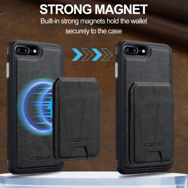 For iPhone 8 Plus / 7 Plus LC.IMEEKE L3 Series Detachable RFID Card Bag Magsafe Phone Case(Black) - More iPhone Cases by LC.IMEEKE | Online Shopping UK | buy2fix