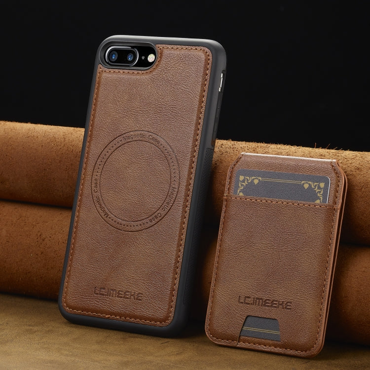 For iPhone 8 Plus / 7 Plus LC.IMEEKE L3 Series Detachable RFID Card Bag Magsafe Phone Case(Brown) - More iPhone Cases by LC.IMEEKE | Online Shopping UK | buy2fix