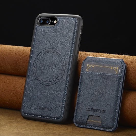 For iPhone 8 Plus / 7 Plus LC.IMEEKE L3 Series Detachable RFID Card Bag Magsafe Phone Case(Blue) - More iPhone Cases by LC.IMEEKE | Online Shopping UK | buy2fix