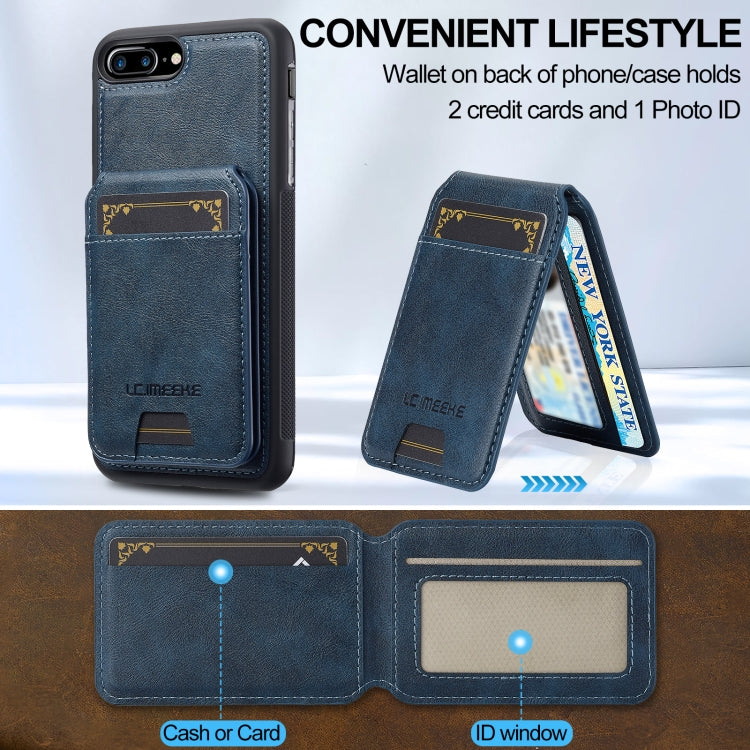For iPhone 8 Plus / 7 Plus LC.IMEEKE L3 Series Detachable RFID Card Bag Magsafe Phone Case(Blue) - More iPhone Cases by LC.IMEEKE | Online Shopping UK | buy2fix