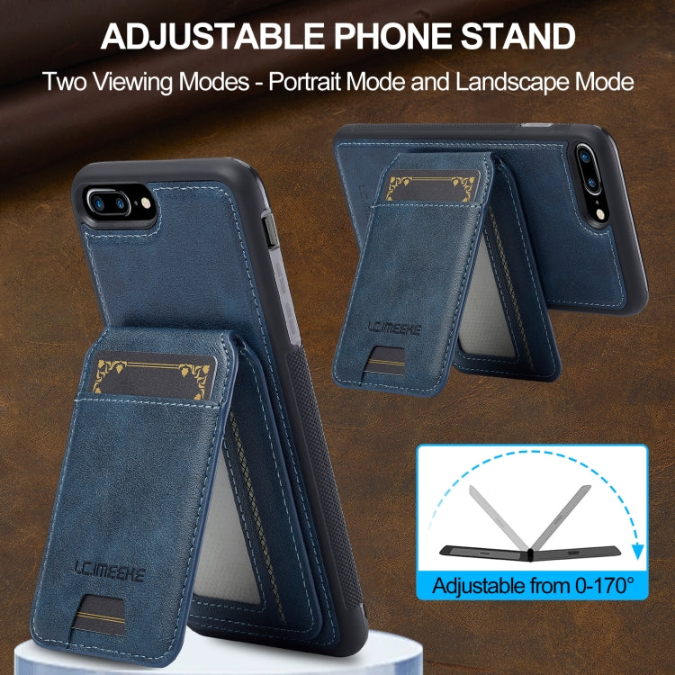For iPhone 8 Plus / 7 Plus LC.IMEEKE L3 Series Detachable RFID Card Bag Magsafe Phone Case(Blue) - More iPhone Cases by LC.IMEEKE | Online Shopping UK | buy2fix