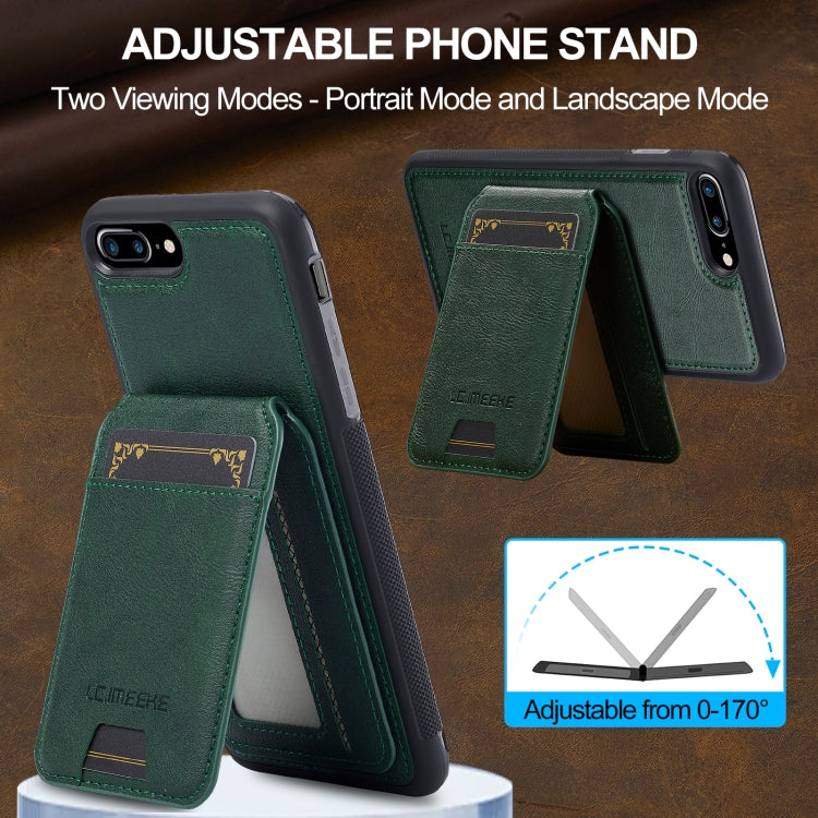 For iPhone 8 Plus / 7 Plus LC.IMEEKE L3 Series Detachable RFID Card Bag Magsafe Phone Case(Green) - More iPhone Cases by LC.IMEEKE | Online Shopping UK | buy2fix