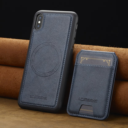 For iPhone XS / X LC.IMEEKE L3 Series Detachable RFID Card Bag Magsafe Phone Case(Blue) - More iPhone Cases by LC.IMEEKE | Online Shopping UK | buy2fix