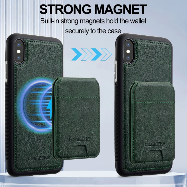 For iPhone XS / X LC.IMEEKE L3 Series Detachable RFID Card Bag Magsafe Phone Case(Green) - More iPhone Cases by LC.IMEEKE | Online Shopping UK | buy2fix