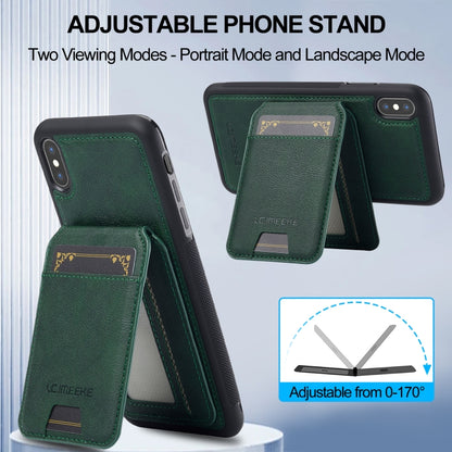 For iPhone XS / X LC.IMEEKE L3 Series Detachable RFID Card Bag Magsafe Phone Case(Green) - More iPhone Cases by LC.IMEEKE | Online Shopping UK | buy2fix