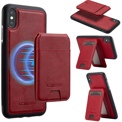 For iPhone XS / X LC.IMEEKE L3 Series Detachable RFID Card Bag Magsafe Phone Case(Red) - More iPhone Cases by LC.IMEEKE | Online Shopping UK | buy2fix