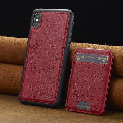 For iPhone XS / X LC.IMEEKE L3 Series Detachable RFID Card Bag Magsafe Phone Case(Red) - More iPhone Cases by LC.IMEEKE | Online Shopping UK | buy2fix