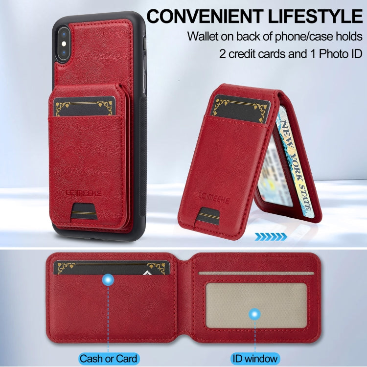 For iPhone XS / X LC.IMEEKE L3 Series Detachable RFID Card Bag Magsafe Phone Case(Red) - More iPhone Cases by LC.IMEEKE | Online Shopping UK | buy2fix