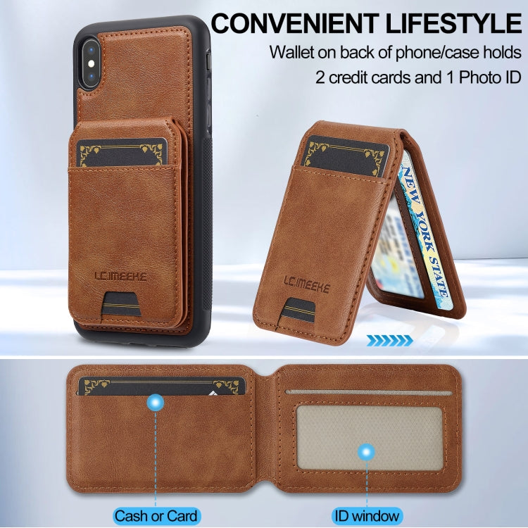 For iPhone XS Max LC.IMEEKE L3 Series Detachable RFID Card Bag Magsafe Phone Case(Brown) - More iPhone Cases by LC.IMEEKE | Online Shopping UK | buy2fix