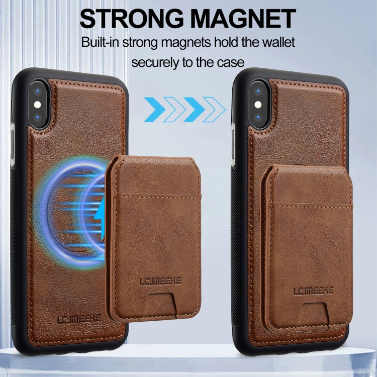 For iPhone XS Max LC.IMEEKE L3 Series Detachable RFID Card Bag Magsafe Phone Case(Brown) - More iPhone Cases by LC.IMEEKE | Online Shopping UK | buy2fix