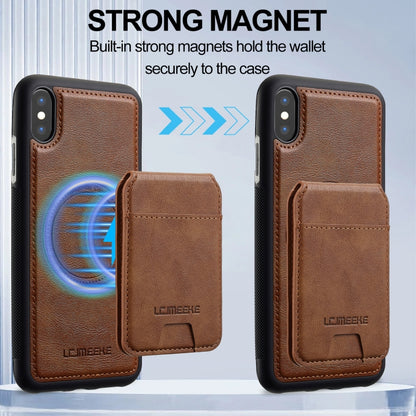 For iPhone XS Max LC.IMEEKE L3 Series Detachable RFID Card Bag Magsafe Phone Case(Brown) - More iPhone Cases by LC.IMEEKE | Online Shopping UK | buy2fix
