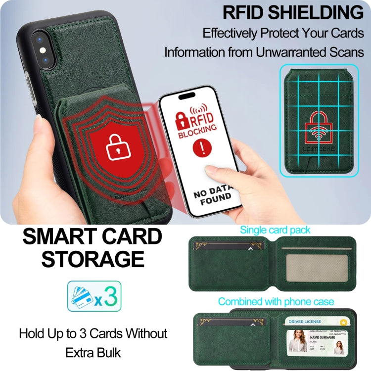 For iPhone XS Max LC.IMEEKE L3 Series Detachable RFID Card Bag Magsafe Phone Case(Green) - More iPhone Cases by LC.IMEEKE | Online Shopping UK | buy2fix