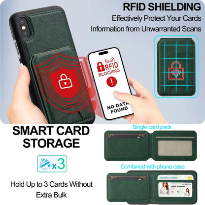 For iPhone XS Max LC.IMEEKE L3 Series Detachable RFID Card Bag Magsafe Phone Case(Green) - More iPhone Cases by LC.IMEEKE | Online Shopping UK | buy2fix