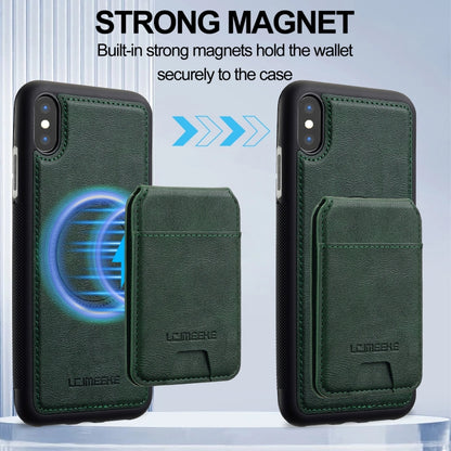 For iPhone XS Max LC.IMEEKE L3 Series Detachable RFID Card Bag Magsafe Phone Case(Green) - More iPhone Cases by LC.IMEEKE | Online Shopping UK | buy2fix