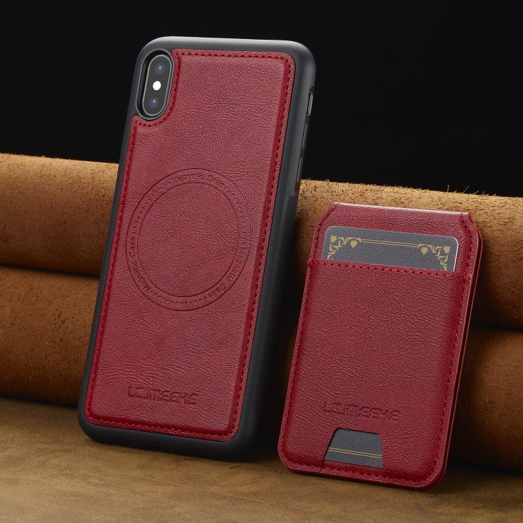 For iPhone XS Max LC.IMEEKE L3 Series Detachable RFID Card Bag Magsafe Phone Case(Red) - More iPhone Cases by LC.IMEEKE | Online Shopping UK | buy2fix