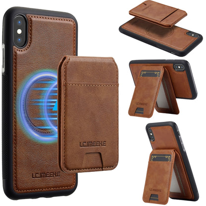 For iPhone XR LC.IMEEKE L3 Series Detachable RFID Card Bag Magsafe Phone Case(Brown) - More iPhone Cases by LC.IMEEKE | Online Shopping UK | buy2fix